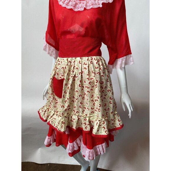 Cherry Ruffled Vintage from 60's Apron - Picture 1 of 10